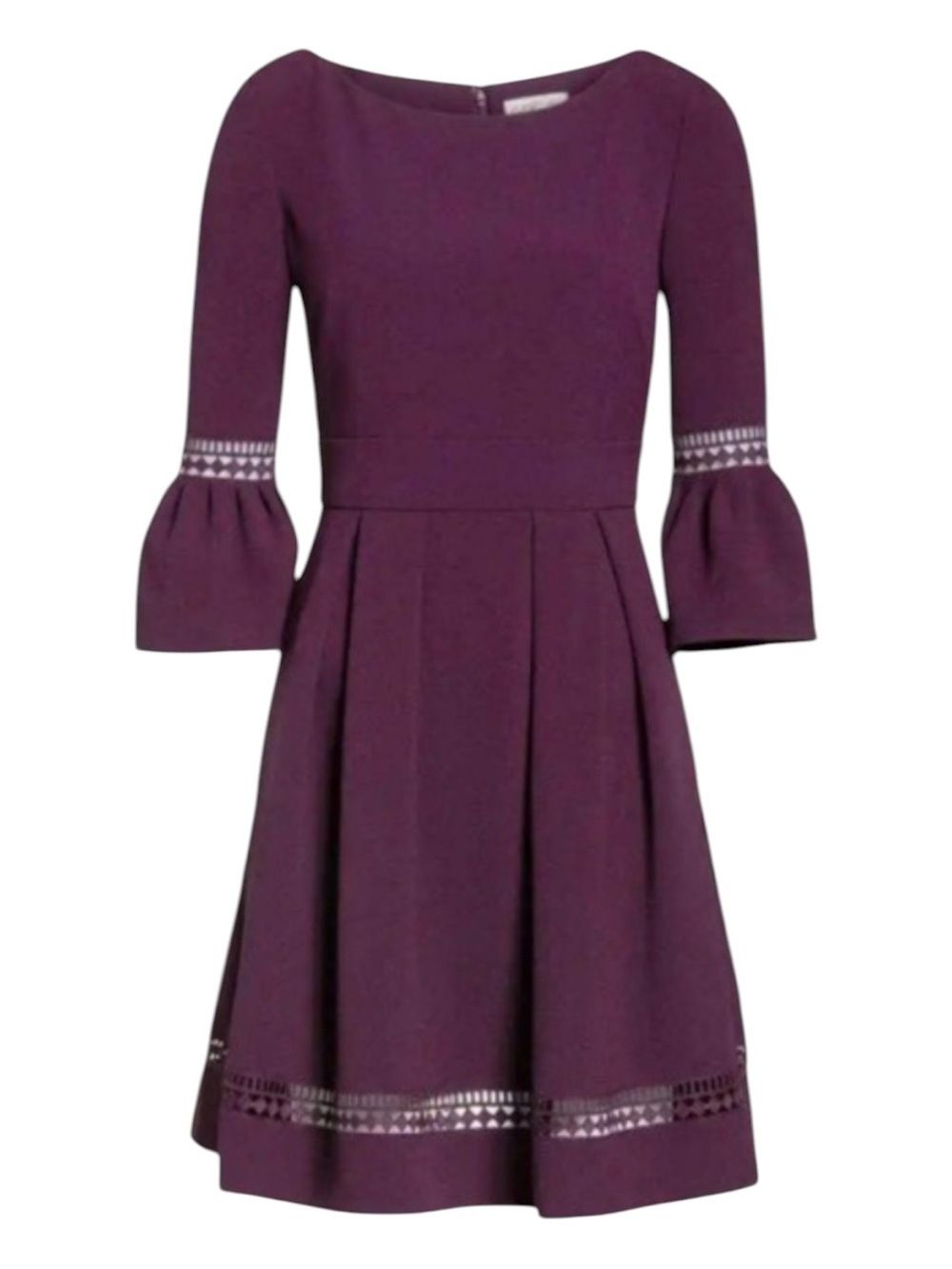 Eliza J | Purple Plum Bell Sleeve Fit & Flare Mini Dress 3/4 Sleeves | 8P New